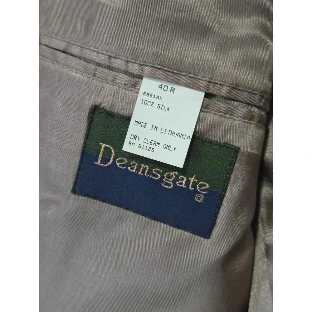 Deansgate Mens 40R Silk Blazer Sport Coat Grey‎ Tweed 2 Button Made in Lithuania